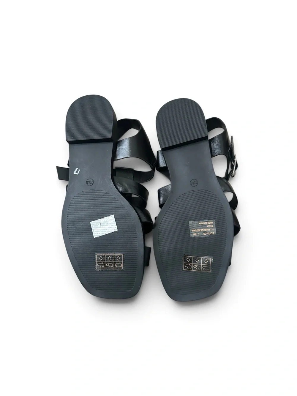 BAMBOO Black Strappy Fisherman Slingback Sandals